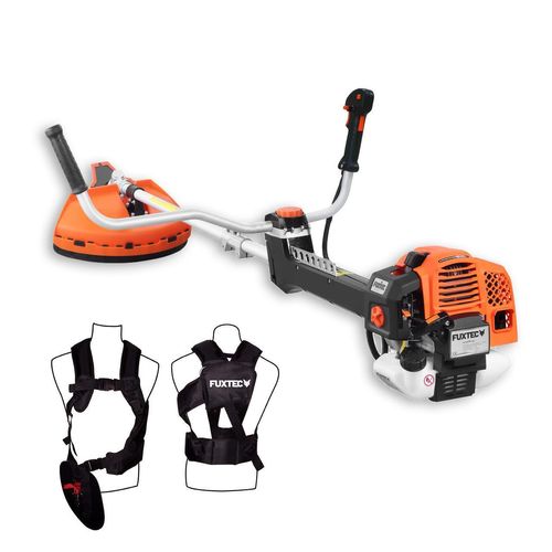 FUXTEC Profi Benzin Motorsense FX-PS162 - 62ccm | 8,6kg | mit Faden + Messer | mit Komfort-Tragegurt | 3,5PS | 2-Takt | 3000 U/min