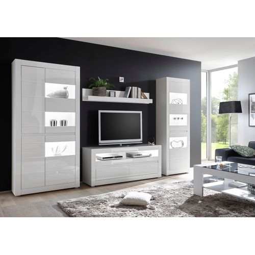 INOSIGN Wohnwand »Carat«, (Set, 4 St.), wird jeweils mit zwei Leisten angeliefert, 1 x grau, 1 x weiss