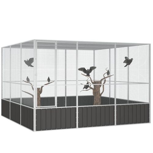 Prolenta Premium - Vogelkäfig Anthrazit 302,5x324,5x211,5 cm Verzinkter Stahl