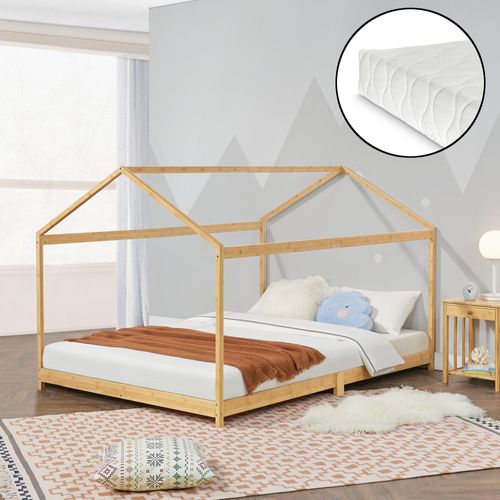 Kinderbett 'Vindafjord' 160x200cm Bambus mit Matratze