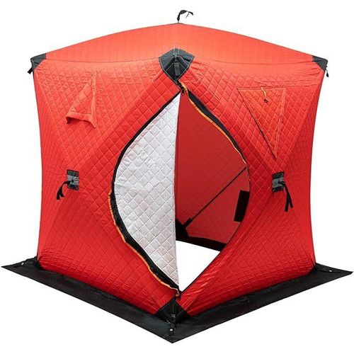 Tragbares Zelt zum Eisfischen, 145 x 145 x 165 cm, Camping Zelt Angeln Unterstand zum Fischen, Rot