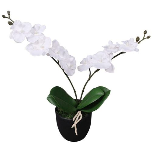 Künstliche Orchidee mit Topf 30 cm Weiß