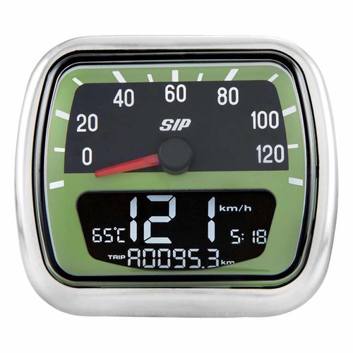 SIP Drehzahlmesser 2.0 Digital/Analog Tachometer Grün/Schwarz 20 Funktionen 120 km/h