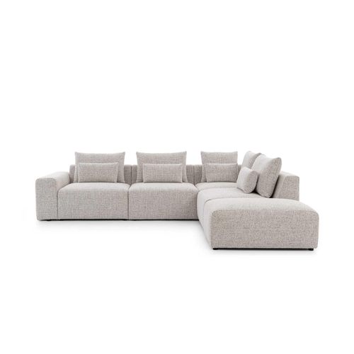 Ecksofa BASTIA L Modular 1.5BL+1.5+R+1.5KP+PUFA Breite 318 cm