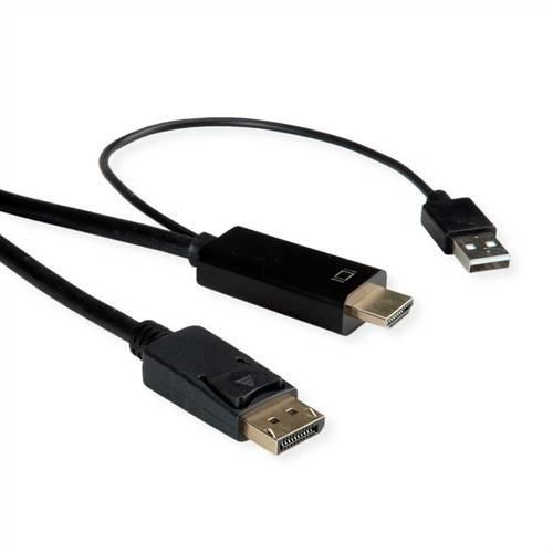 ROLINE HDMI-Kabel UltraHDTV - DisplayPort, ST/ST, schwarz, 3 m