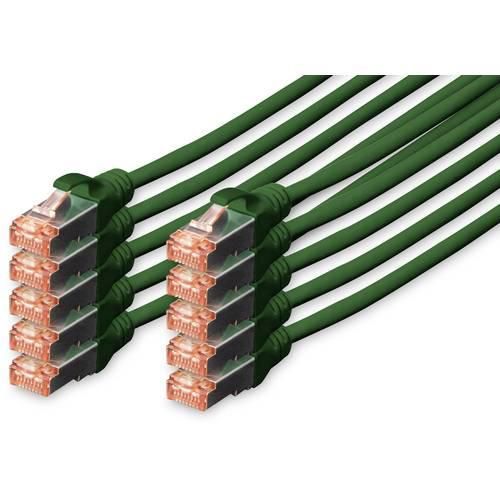 Digitus DK-1644-050-G-10 RJ45 Netzwerkkabel, Patchkabel CAT 6 S/FTP 5.00 m Grün Folienschirm, Gesamtschirm, Geschirmt, Halogenfrei, Simplex, doppelt geschirmt,