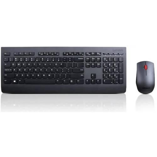 Lenovo Professional Combo Funk Tastatur, Maus-Set Multimediatasten, Spritzwassergeschützt Englisch, QWERTY Schwarz