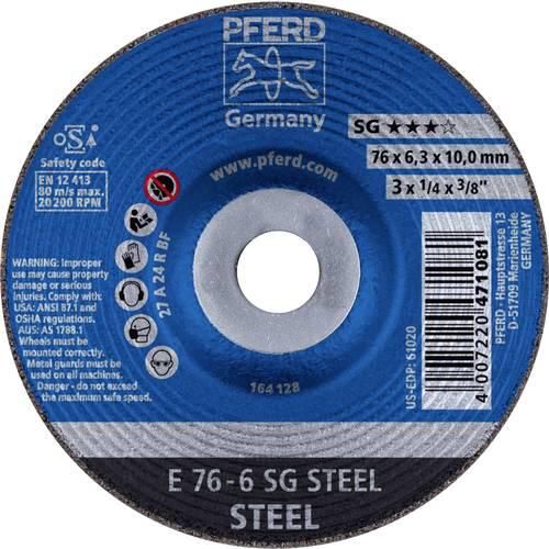 PFERD 62208626 E 76-6 SG STEEL/10,0 Schruppscheibe gekröpft Durchmesser 76 mm Bohrungs-Ø 10 mm Stahl 10 St.