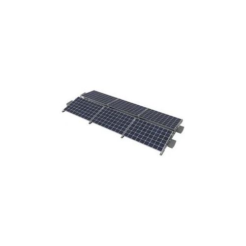 Flachdachhalterung für 6 Solarmodule silber