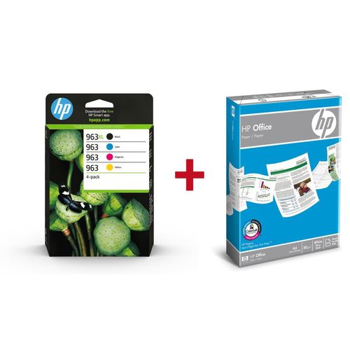 Druckerpatronen Bundle mit HP Original 963XL Multipack + 500 Blatt HP Kopierpapier