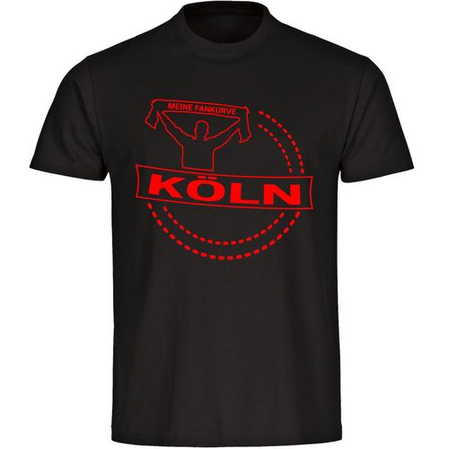 multifanshop Herren T-Shirt - Köln - Meine Fankurve - Druck rot - Männer