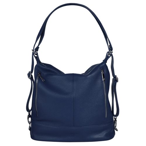 Cityrucksack SAMANTHA LOOK Gr. B/H/T: 34cm x 31cm x 15cm, blau Rucksäcke echt Leder, Made in Italy