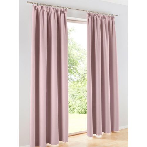 Vorhang HEINE HOME Gardinen Gr. 245cm, Universalzugband, Ösen, 135cm, rosa (rose)