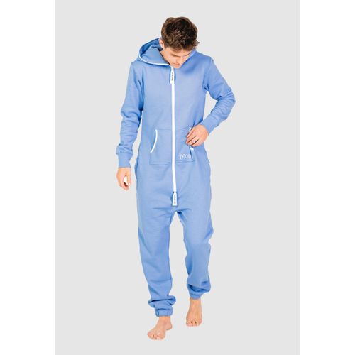 Jumpsuit MONIZ Gr. XXL, EURO-Größen, blau (hellblau-weiß) Baby Overalls Jumpsuit mit kuscheligem Komfort