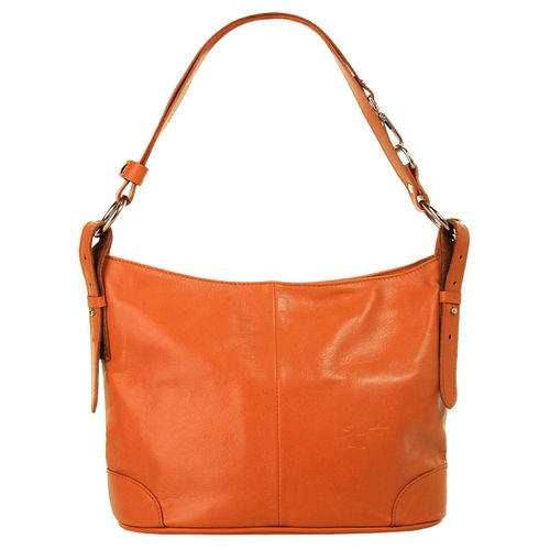 Umhängetasche SAMANTHA LOOK, Damen, Gr. B/H/T: 33cm x 25cm x 15cm onesize, orange, Leder, vintage, Taschen, echt Leder, Made in Italy