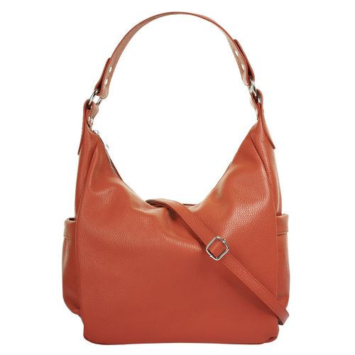 Shopper SAMANTHA LOOK, Damen, Gr. B/H/T: 35cm x 25cm x 10cm onesize, orange, Leder, unifarben, Taschen, echt Leder, Made in Italy