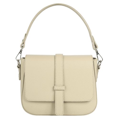 Umhängetasche SAMANTHA LOOK, Damen, Gr. B/H/T: 21cm x 16cm x 6cm onesize, beige, Leder, clean, Taschen, echt Leder, Made in Italy