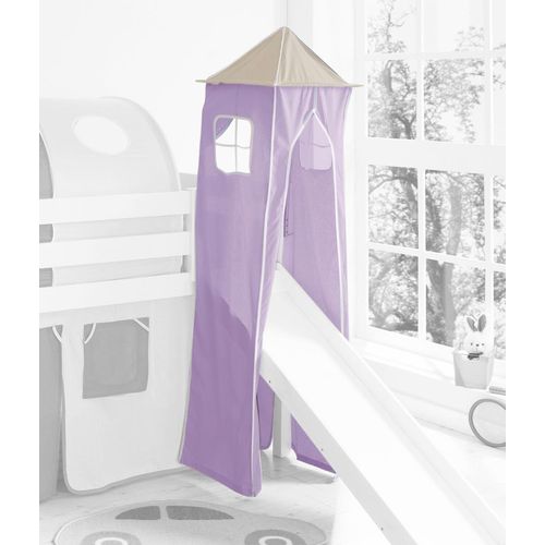 Bettturm TICAA Spieltunnel Gr. B/H/L: 45cm x 190cm x 45cm, lila (helllila-beige)