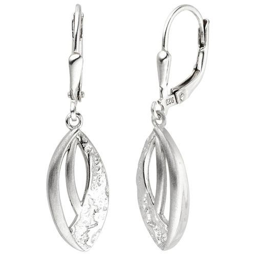 Paar Ohrhänger JOBO, silber (silber 925), Ohrringe, Damen, Silber 925 (Sterlingsilber), 925 Silber gehämmert