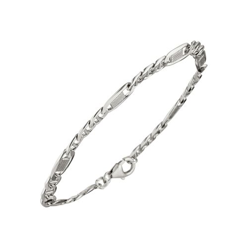 Silberarmband JOBO, silber (silber 925), Armbänder, Damen, Silber 925 (Sterlingsilber), Panzer-Steg-Armband 925 Silber 21 cm