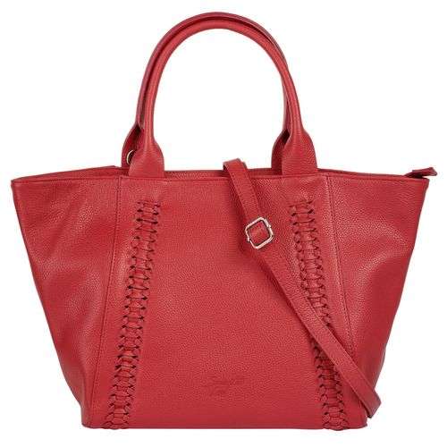 Shopper SAMANTHA LOOK Gr. B/H/T: 32cm x 22cm x 9cm onesize, rot Damen Taschen echt Leder, Made in Italy