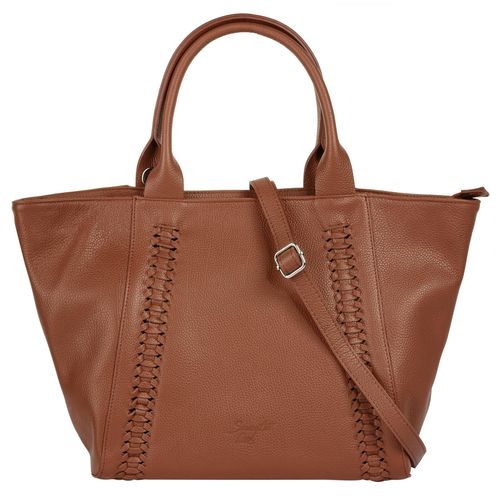 Shopper SAMANTHA LOOK Gr. B/H/T: 32cm x 22cm x 9cm onesize, braun (cognac) Damen Taschen echt Leder, Made in Italy