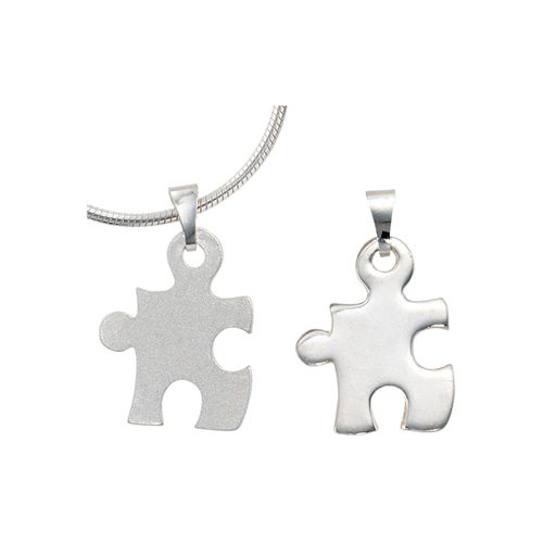 Puzzle-Anhänger JOBO "Partneranhänger" Schmuckanhänger Gr. Silber 925 (Sterlingsilber), silberfarben (silber 925) 925 Silber