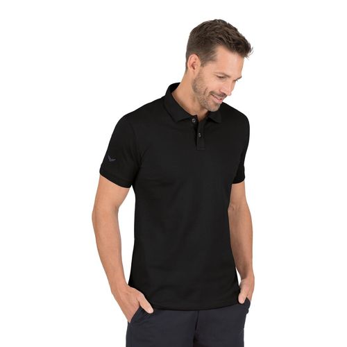 Poloshirt TRIGEMA, Herren, Gr. XL, schwarz, 94% Baumwolle, Mako-supergekämmt, 6% Elastan, Kurzarm, Shirts