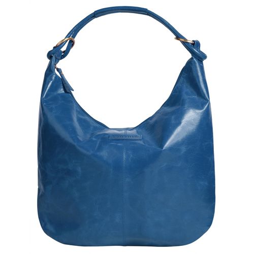 Shopper BRUNO BANANI, Damen, Gr. B/H/T: 40cm x 33cm x 4cm onesize, blau, Leder, unifarben, leicht glänzend, Taschen, echt Leder