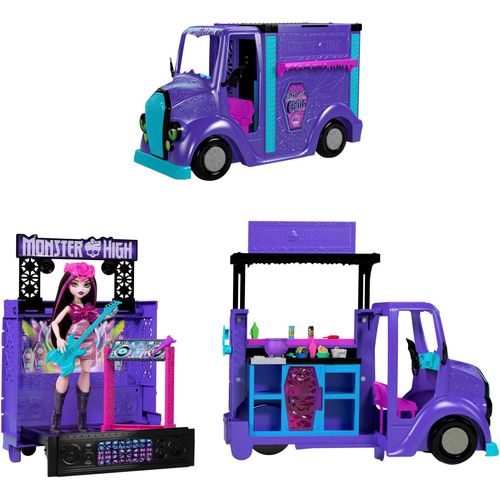 Puppen Fahrzeug MONSTERHIGH™ "Monster High Fangtastic Food-Truck Spielset mit Puppe Draculaura" Puppenausstattungen bunt Kinder