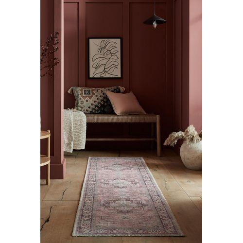 Teppich FLAIR RUGS "Windsor" Teppiche Gr. B: 60cm, 4mm, L: 230cm, rosa Waschbarer Teppich