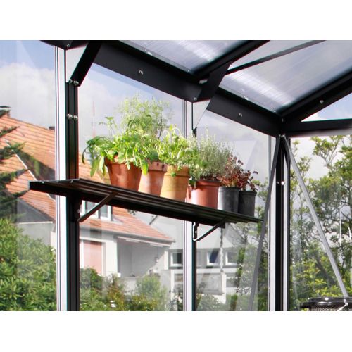 Wandregal VITAVIA, schwarz, B:122cm T:15cm, Aluminium, Regale, BxT: 122x15 cm