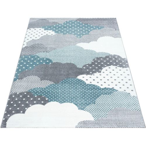 Kinderteppich AYYILDIZ TEPPICHE "Bambi 820" Teppiche Gr. B: 200cm, 11mm, L: 290cm, blau Kinder Wolken Motiv, Kurzflor