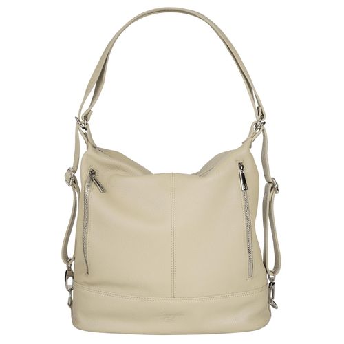 Cityrucksack SAMANTHA LOOK Gr. B/H/T: 34cm x 31cm x 15cm, beige Rucksäcke echt Leder, Made in Italy