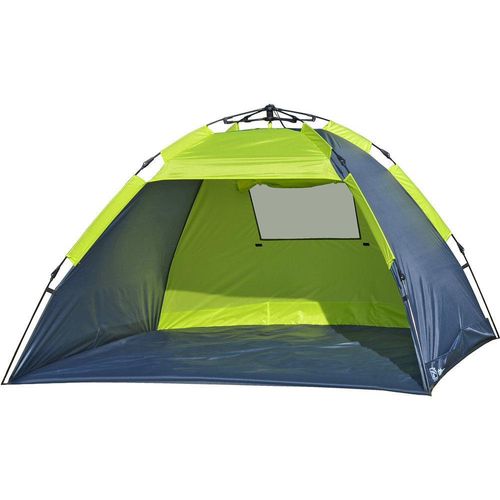 Strandmuschel EXPLORER "Automatik Strandmuschel XL", grün (grün, grau), Zelte, B/H/L: 150cm x 130cm x 220cm, B:150cm H:130cm L:220cm