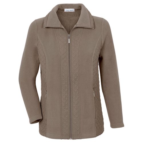 Fleecejacke CASUAL LOOKS Gr. 52, grau (taupe) Damen Jacken