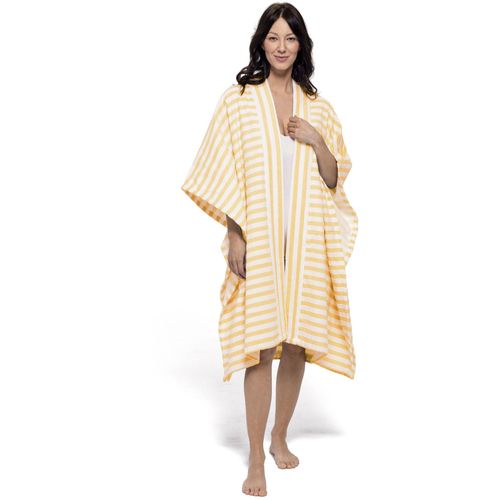 Badeponcho MÖVE, orange (snow, cornflower), L:100cm, Obermaterial: 100% Baumwolle, Hausmäntel