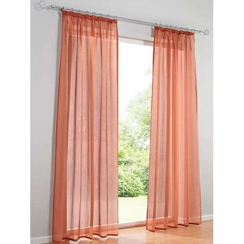 Gardine HEINE HOME Gr. 5, orange (terracotta), B:140cm H:265cm, Polyester, Gardinen