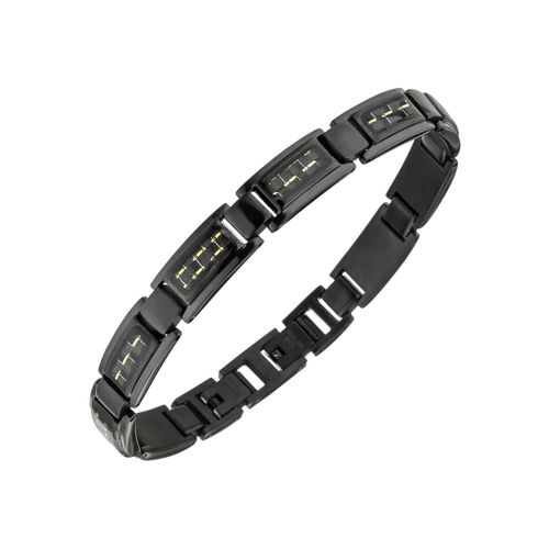 Armband JOBO Armbänder Gr. Edelstahl, schwarz Damen Edelstahl mit goldfarbenen Effekten 22 cm