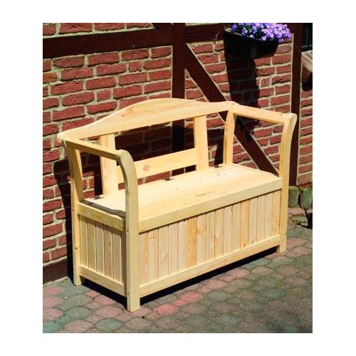 Gartenbank PROMADINO, beige (natur), B:130cm H:91cm T:50cm, Holz, Sitzbänke