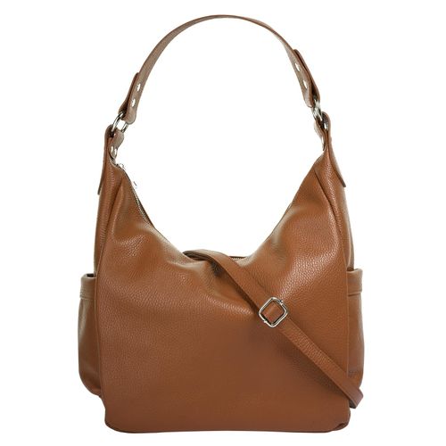 Shopper SAMANTHA LOOK Gr. B/H/T: 35cm x 25cm x 10cm onesize, braun (cognac) Damen Taschen echt Leder, Made in Italy