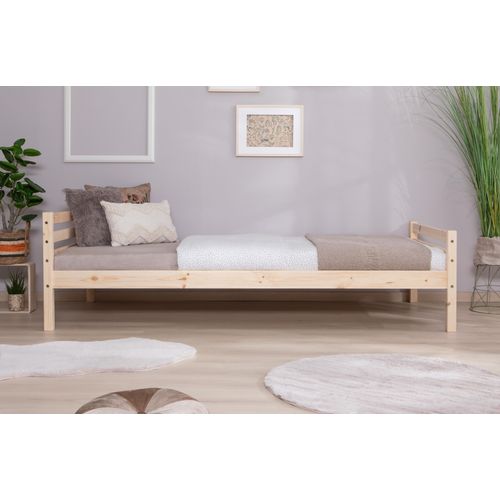 Jugendbett TICAA Betten Gr. Liegefläche B/L: 90cm x 200cm, kein Härtegrad, ohne Matratze, beige (kiefer massiv natur) Futonbett in diversen Breiten, Kiefer, mit Rollrost