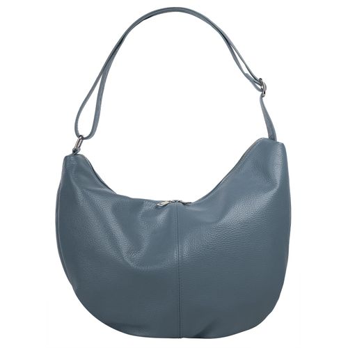 Shopper SAMANTHA LOOK, Damen, Gr. B/H/T: 29cm x 24cm x 14cm onesize, blau, Leder, unifarben, leicht glänzend, Taschen, echt Leder, Made in Italy