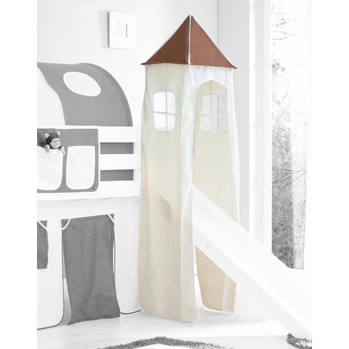 Bettturm TICAA Spieltunnel Gr. B/H/L: 45cm x 190cm x 45cm, braun (braun-beige)