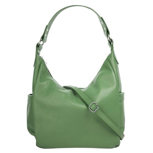 Shopper SAMANTHA LOOK, Damen, Gr. B/H/T: 35cm x 25cm x 10cm onesize, grün, Leder, unifarben, Taschen, echt Leder, Made in Italy