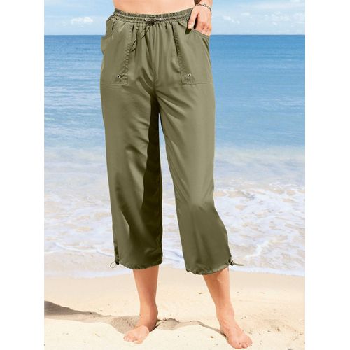 7/8-Hose CLASSIC BASICS Gr. 20, Kurzgrößen, grün (khaki) Damen Hosen