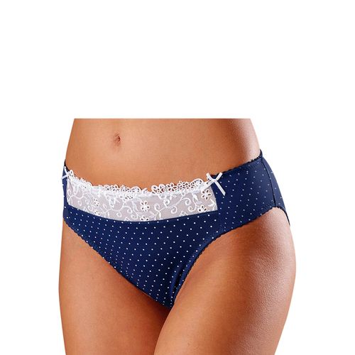 Slip NUANCE, Damen, Gr. 44/46, blau (marine, weiß), Spitze, Jersey, Obermaterial: 80% Polyamid, 10% Elasthan, 10% Viskose, figurbetont, Unterhosen, in bequemer Basic-Schnittform