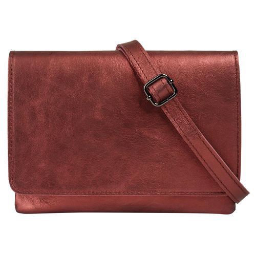 Umhängetasche CLUTY Gr. B/H/T: 23cm x 18cm x 4cm onesize, rot Damen Taschen echt Leder, Made in Italy