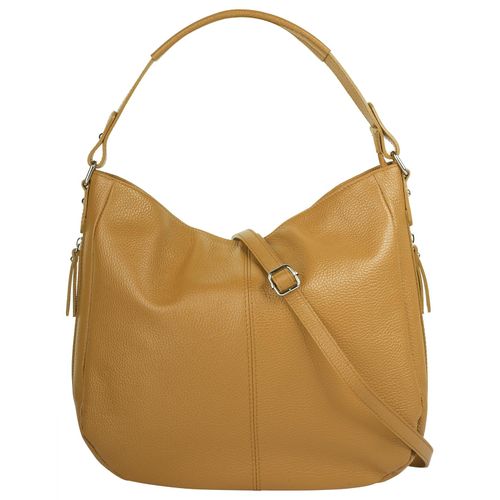 Shopper CLUTY Gr. B/H/T: 34cm x 31cm x 9cm onesize, gelb Damen Taschen echt Leder, Made in Italy