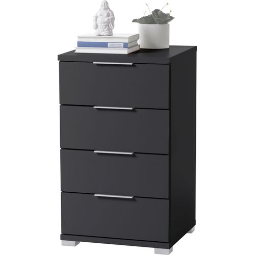 Nachtkommode SCHLAFKONTOR, schwarz, B:46cm H:79cm T:42cm, Holzwerkstoff, Sideboards, mit 4 Schubkästen